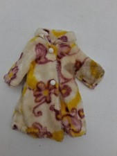 Vintage Barbie Clone Doll Clothes Maddie Mod Outfit Fur Coat Purple Daisies