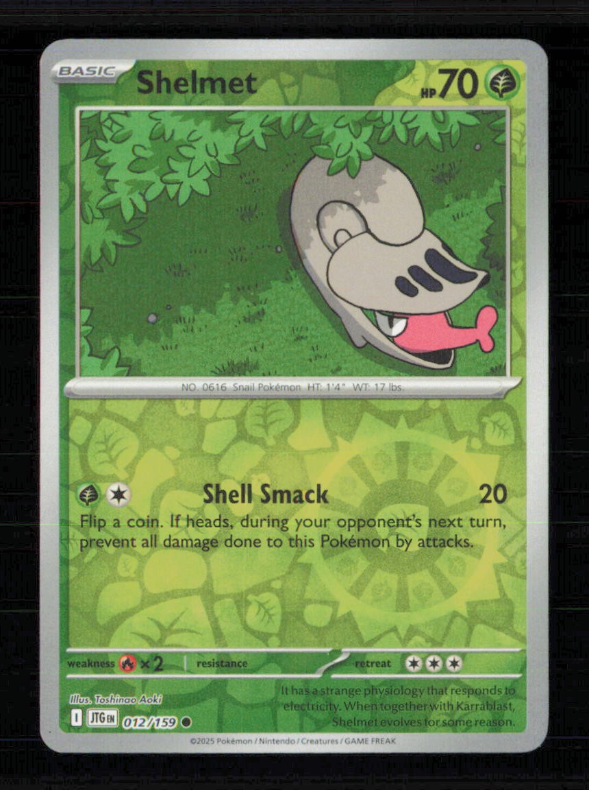 Shelmet 012/159 Common Journey Together Pokemon Reverse Holo Near Mint
