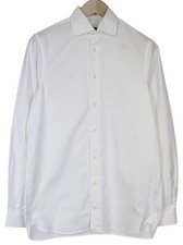 SUITSUPPLY Men's Formal Shirt 37/14.5 White Cotton Long Sleeve Button-Up 