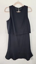 Banana Republic Dress Women's 8 Tiered Sleeveless Black Sheath Dress