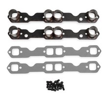 Hooker Header Flanges W Stubs Mild Steel 38 Thick Square 1 34 Port Sbc Kit