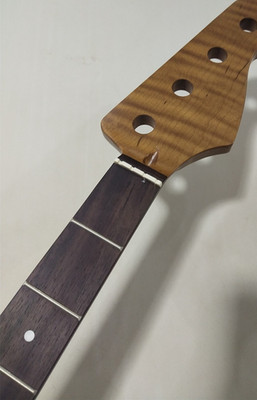 21 Fret J BASS 34 inch roasted tiger maple Guitar Neck 4string rosewood matte