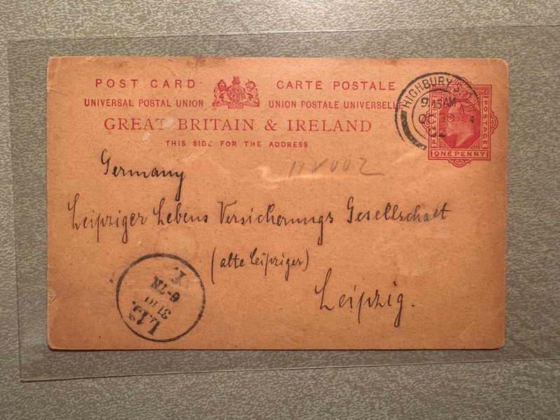 Great Britain & Ireland U.P.U. postcard. King Edward VII. 1 penny. USED. 1902