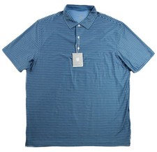 Hickey Freeman Mens Golf Polo Shirt L Performance Short Sleeve Relaxed Fit Blue