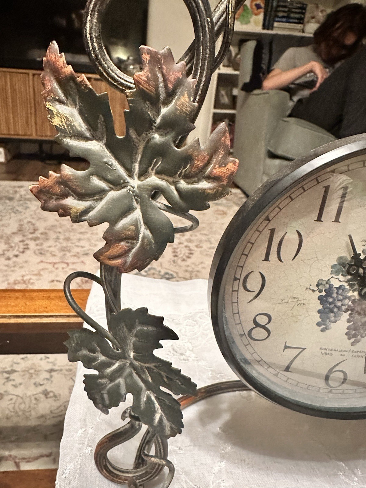 Ladoucette French Vintage Style Grapes Mantle Clock