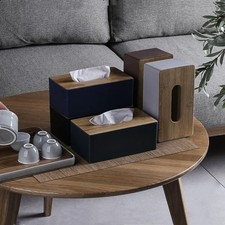 Wood Tissue Box Cover Gloves Box Holder Wooden Rectangular Tissue Box Holder
