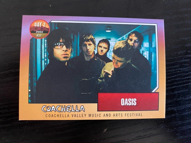 2002 COACHELLA OASIS CARD RARE ROCK BRIT POP LIAM NOEL GALLAGHER WONDERWALL