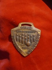 1931 Cincinnati, Ohio Indiana Kentucky Bowling Ball Pins Tema Orologio Fob