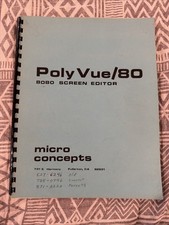 PolyVue/80 Manual, Micro Concepts 8080 Screen Editor, 1978, CP/M