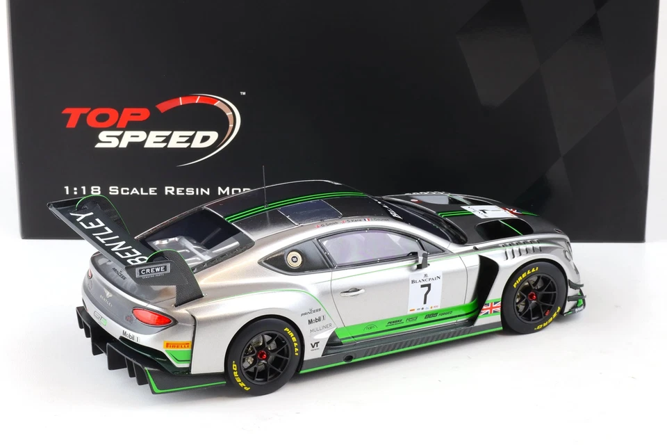1:18 Top Speed Bentley Continental GT3 #7 Blancpain GT Series Monza 2018 TS0243 - Immagine 3 di 4