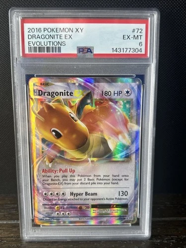Pokemon XY Evolutions 2016 Dragonite EX 72/108 PSA 6