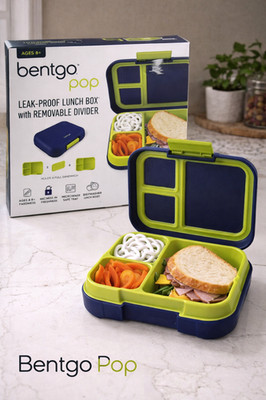 Bentgo Pop Leak Proof Bento Lunch Box Removable Divider Blue & Green 5 Cup