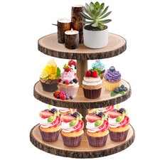 3 Tier Cupcake Stand Wood Dessert Stands CupcakeTier Stand Rustic Cupcake Dis...