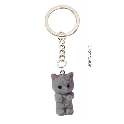 Flocking Kitten Bear Keychain Resin Cat Phone Pendant Bear Keyring EarphoneDe-yh - Picture 3 of 18