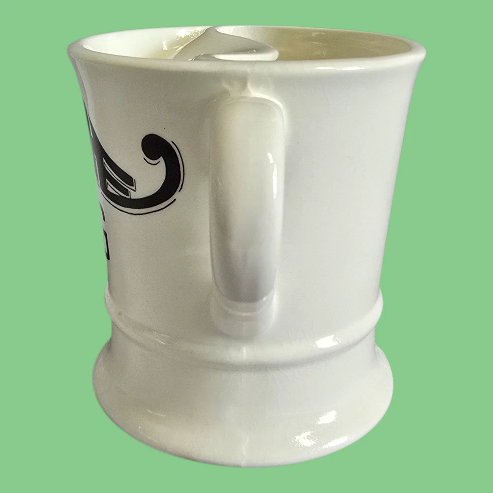 复古胡子马克杯带胡子保护白色陶瓷/瓷器 ~ Crazing — 第 4/4 张图片