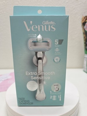 Gillette Venus Extra Smooth Sensitive Razor Metal Handle, 2 Cartridges, Shower  