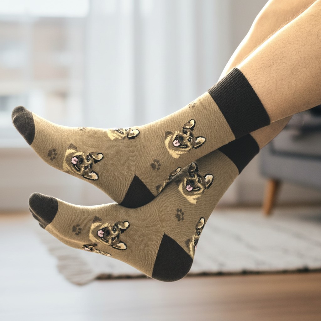 Men's Dog and Bird Lover Socks, Plush Cotton Mix, Vibrant Colours | Novelty Dog Lover Gift - Image 2