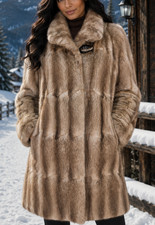 Pelz Mantel Pelzmantel Jacke Pelzjacke  Bisam...