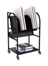 Laptop Charging Station, 10-Device Rolling Open Charging Cart for Laptops Tab...