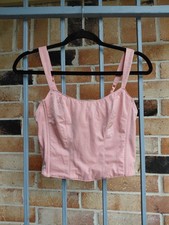 Vintage Gold Label Victorias Secret Pink Bustier Corset Crop Top Size 34/M