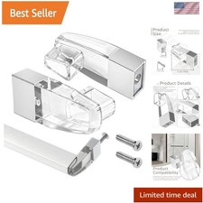 2 Set Clear Acrylic Shower Door Towel Bar Brackets for Alumax Basco Framed Sl...