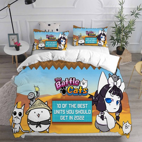The Battle Cats 3D Duvet Cover Bedding Set Pillowcase Quilt Single Double 2/3Pcs - Picture 16 of 27