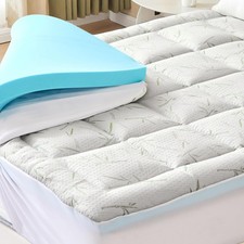 Mattress Topper Dual Layer 3" Memory Foam Soft Topper with 8"-21" Deep Pocket