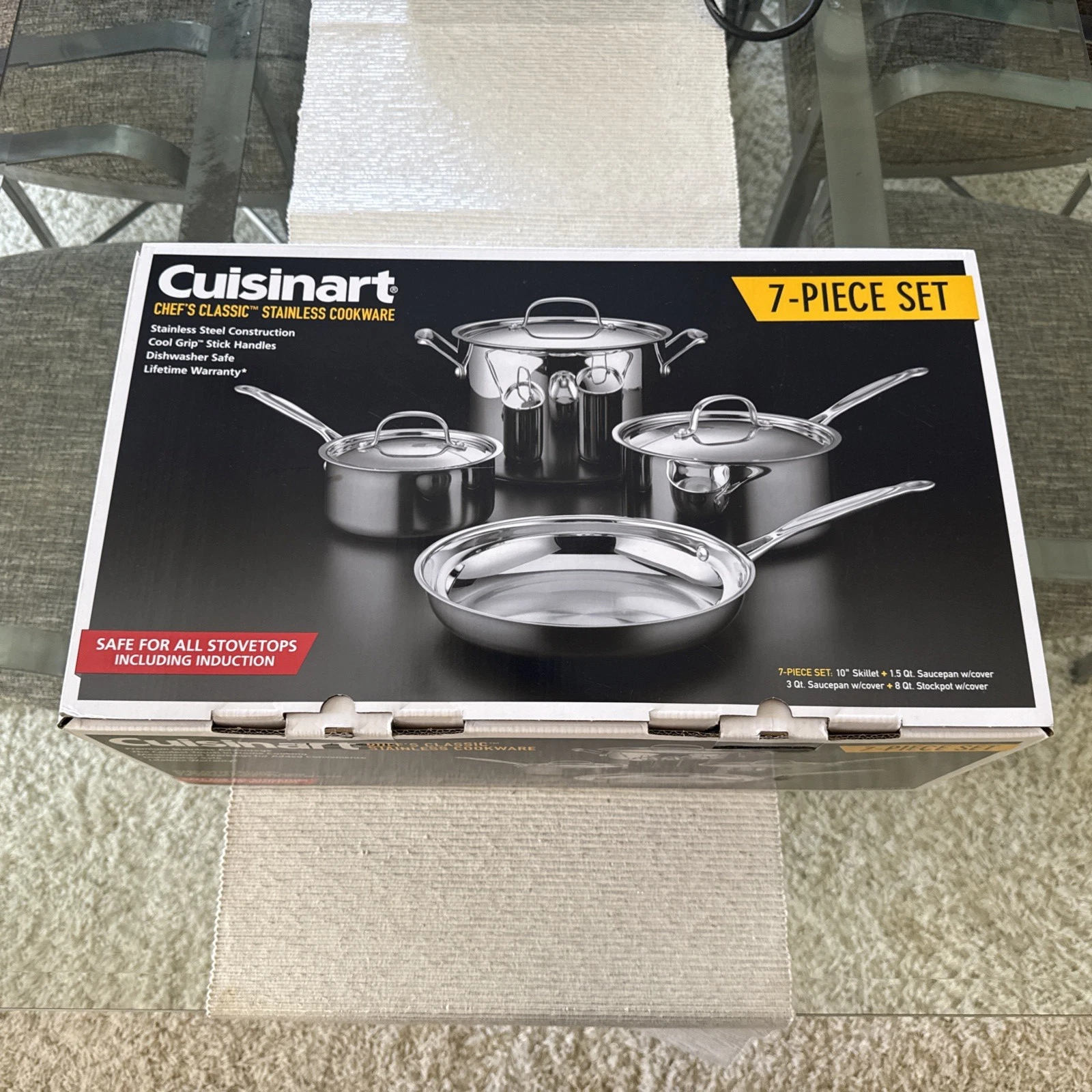 Cuisinart 777P1 Chef's Stainless Steel 7 Piece Cookware Set
Opens in a new window or tab