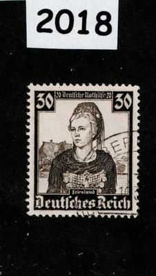 Used Stamp B77 Native costume Friesland Germany 1935 #2018 - Image 1 of 2