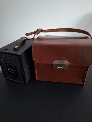 Agfa Box 44 Rollfilmkamera Boxkamera mit Original Ledertasche Produktion 1932-39