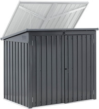 Uni-Shed-02 Contenitore per Bidoni Della Spazzatura in Metallo, Richiudibile a C