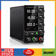 DC Power Supply Variable 30V 10A, Adjustable Switching Regulated DC Bench Power