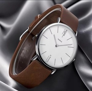 Montre Yazole Quartz Homme Casual Business Style montre-bracelet Avec bande en cuir.