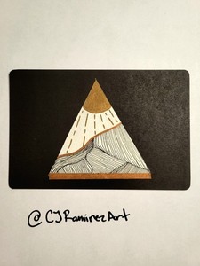 CJ Ramirez Art - 4 by 6 Original Mounted ACEO - Copper Desert Vista