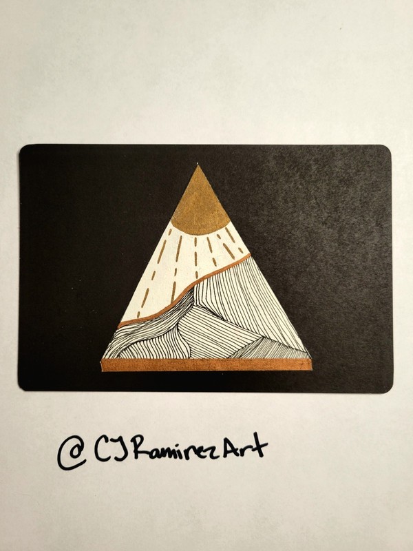 CJ Ramirez Art - 4 by 6 Original Mounted ACEO - Copper Desert Vista