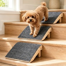 3 Pack Wooden Dog Ramp for Stairs, Anti Slip Pet Steps for Small Dogs