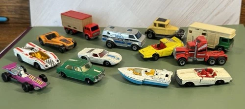 Vintage Lot 13 Lesney/Matchbox Die Cast Cars Trucks & Boat
