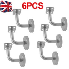 6x Handrail Brackets STRONG Stainless Steel Silver Stair Rail Bannister Support