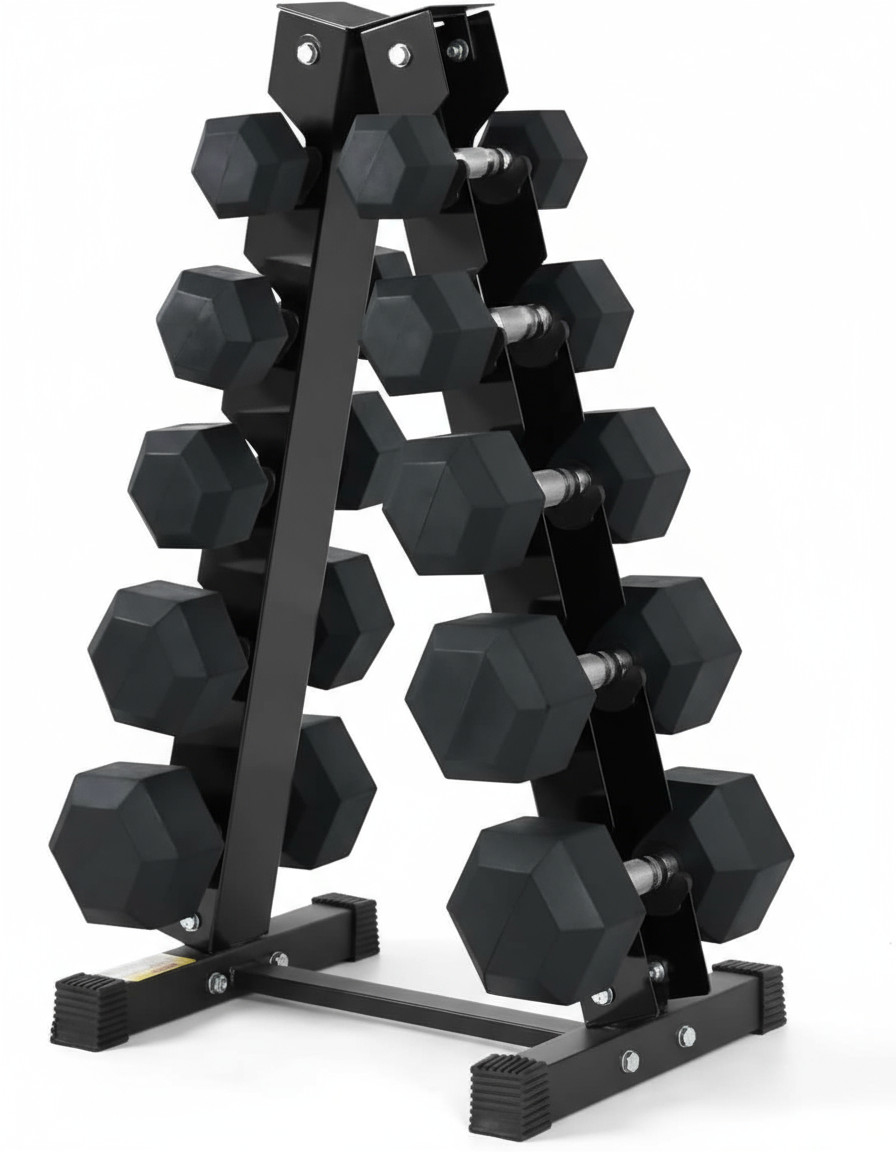 Mancuernas Hexagonales 5 Niveles Soporte de Almacenamiento Árbol con Mancuernas Set Hogar Gimnasio Fitness