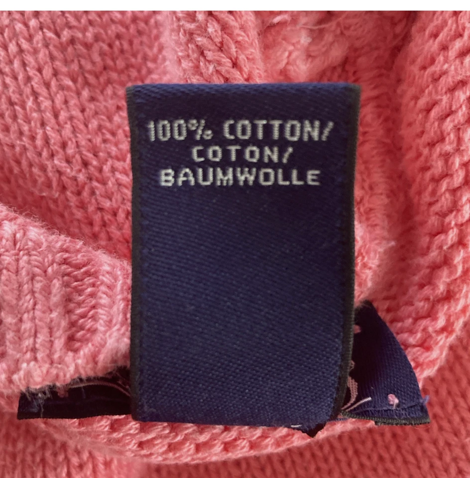 Suéter LANDS END Rosa Coral CUELLO REDONDO CLÁSICO ALGODÓN Coctelera Pesada L 14-16 P PL Foto 3 de 4