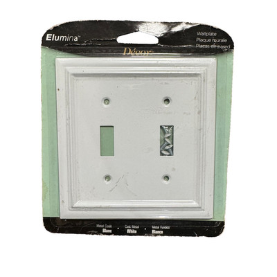 Elumina Continental Cast Metal Wall plate 2-Toggle Light Switch 94TTWNB   WHITE