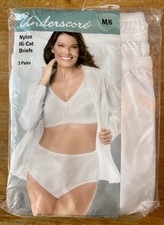 Vintage Underscore NYLON HI-CUT BRIEFS 3-Pack Size 6 White Cotton Liner NEW NOS