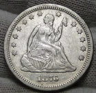 1876-CC Seated Liberty Quarter