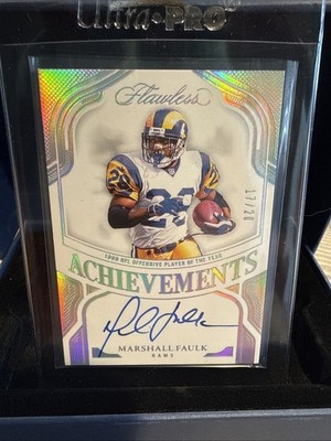 2025 Panini Flawless Football Marshall Faulk Achievements Auto /20 Rams