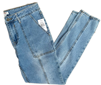 Vigoss Women's Cargo Skinny Light Wash  Blue Stretch Denim Jeans  NWT 7/28