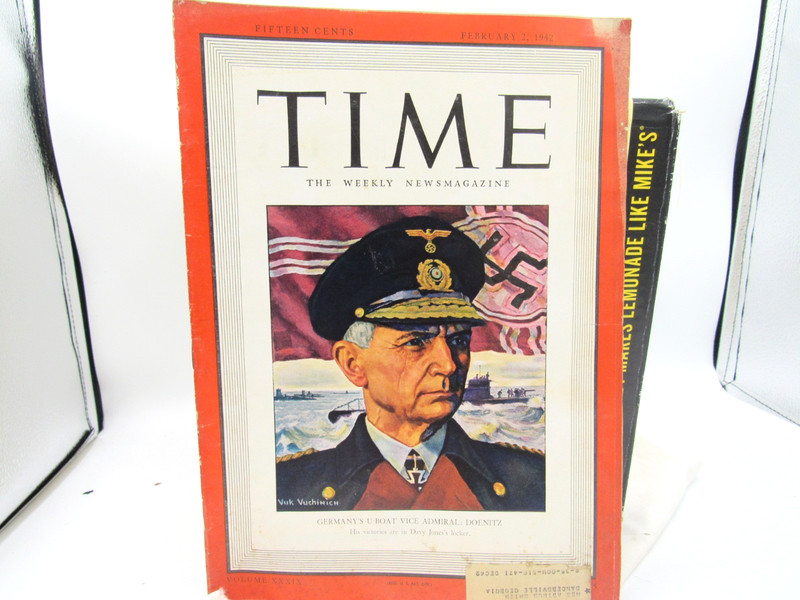 SV -February 2, 1942 Time Magazine Germany's U-Boat Vice Admiral: Doenitz