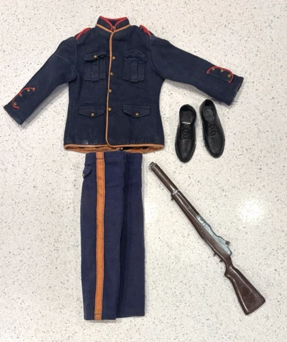 Vintage 1964 Hasbro GI Joe #7710 Marine Dress Parade Jacket Pants Shoes Rifle