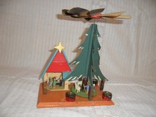 Alte farbige Weihnachtspyramide Stall Krippe Schäfer Schafe Original Erzgebirge