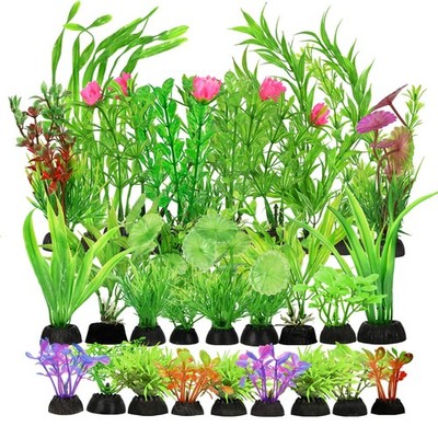 30Pcs Aquarium Plants, Green Fish Tank Plants, Artificial Aquarium Fish Tant ...