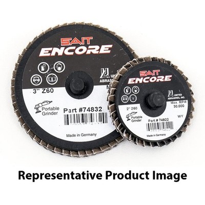 United Abrasives SAIT 74833 3'' Sait-Lok-R Encore Mini Flap Discs 80 Grit 10 pack